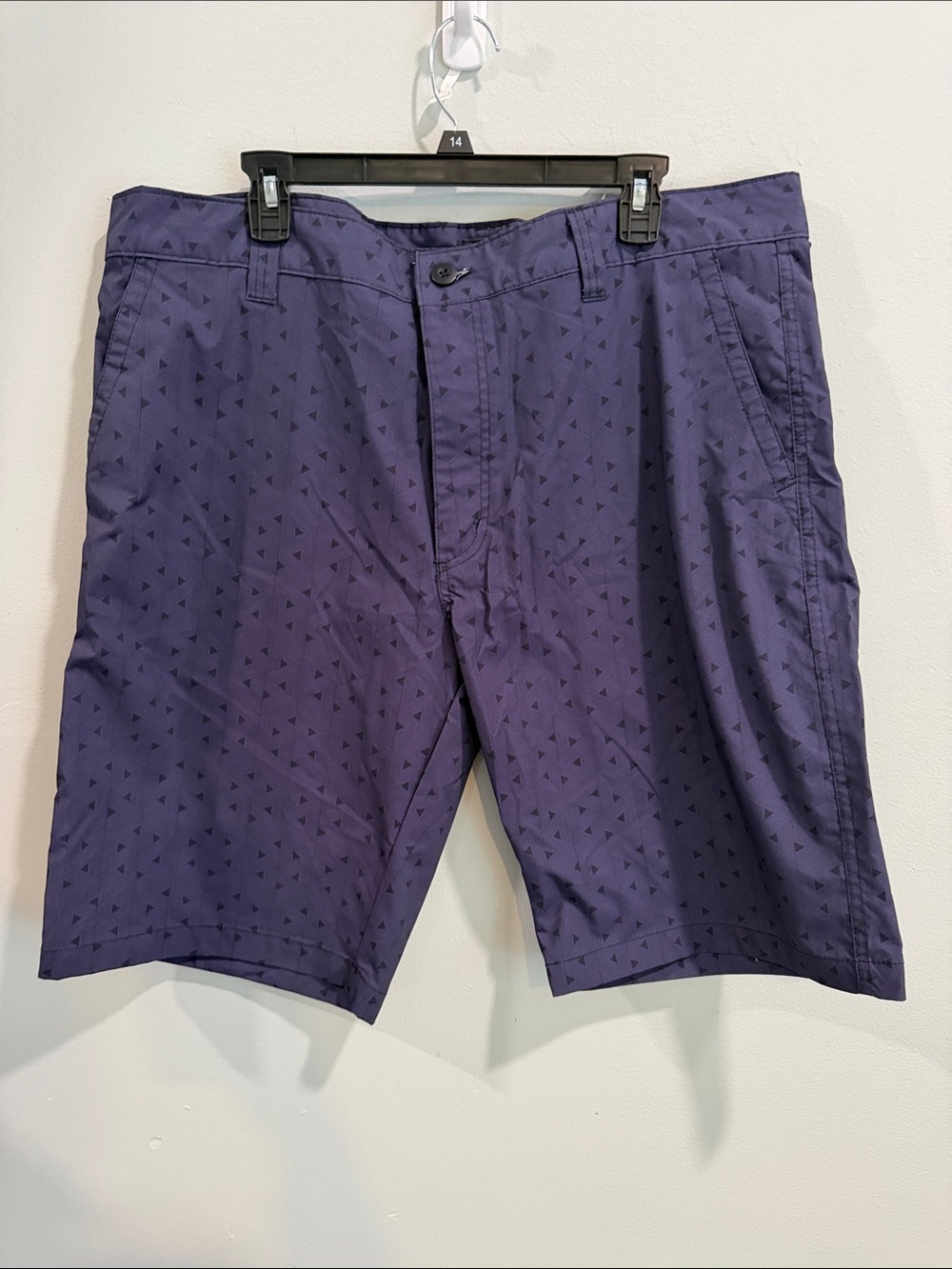 Men's Flat Front‎ Navy Blue Patterned Shorts